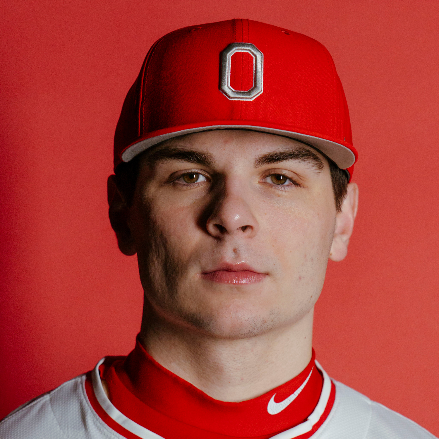 Ohio State Buckeyes On Field Baseball Red Hat - Player Modeled Front
