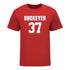Ohio State Buckeyes Men's Lacrosse Student Athlete #37 Justin Sherrer T-Shirt In Scarlet - Front View