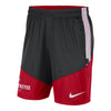 Ohio State Buckeyes Nike Dri-Fit Knit Shorts in Black and Red - Front View