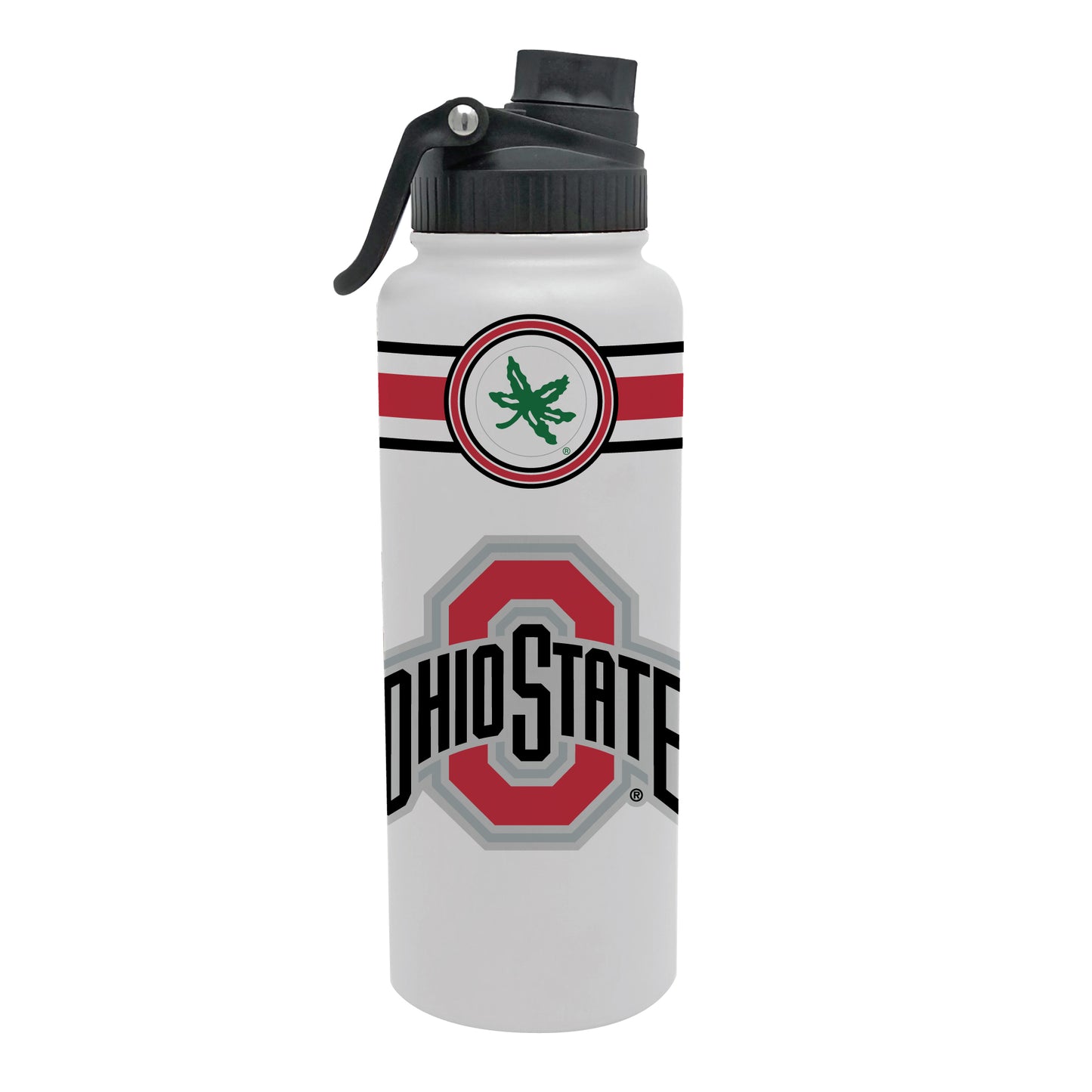 Ohio State Buckeyes Striped Logo 34oz Tumbler - Front