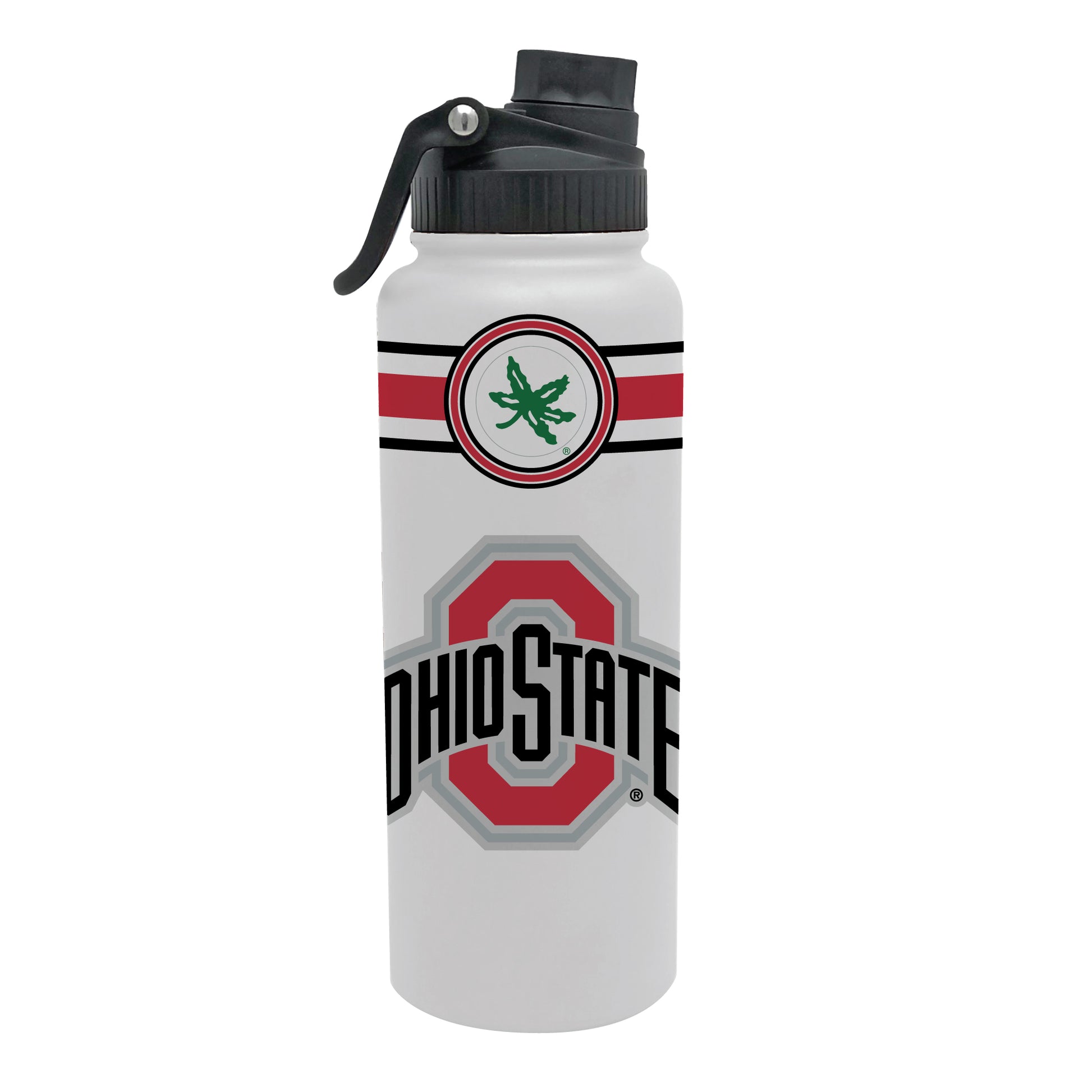 Ohio State Buckeyes Striped Logo 34oz Tumbler - Front