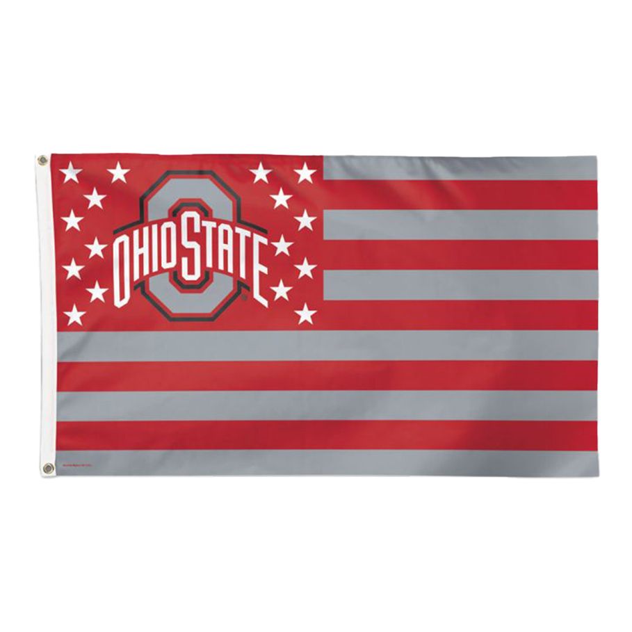 Ohio State Stars and Stripes 3' X 5' Flag in Scarlet and Gray - Front View