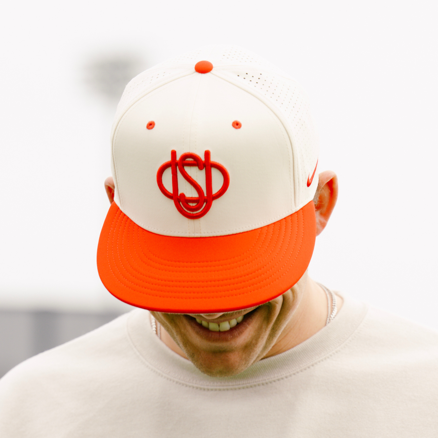 Ohio State Buckeyes On Field Baseball Throwback Hat - Modeled Front Top