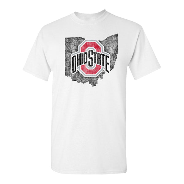 THE® Branded Ohio State Buckeyes State White Tee - In White - Front View