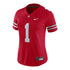 Ladies Ohio State Buckeyes Nike Football Game #1 Replica Jersey - In Scarlet - Front View