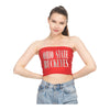 Ladies Ohio State Buckeyes Tube Top - In Scarlet - Front View on Model