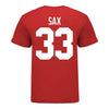 Ohio State Buckeyes Women's Lacrosse Student Athlete #33 Leah Sax T-Shirt In Scarlet - Back View