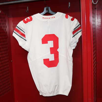 Ohio State Buckeyes Locker Room Authentic White Jersey - #0-29 - Back