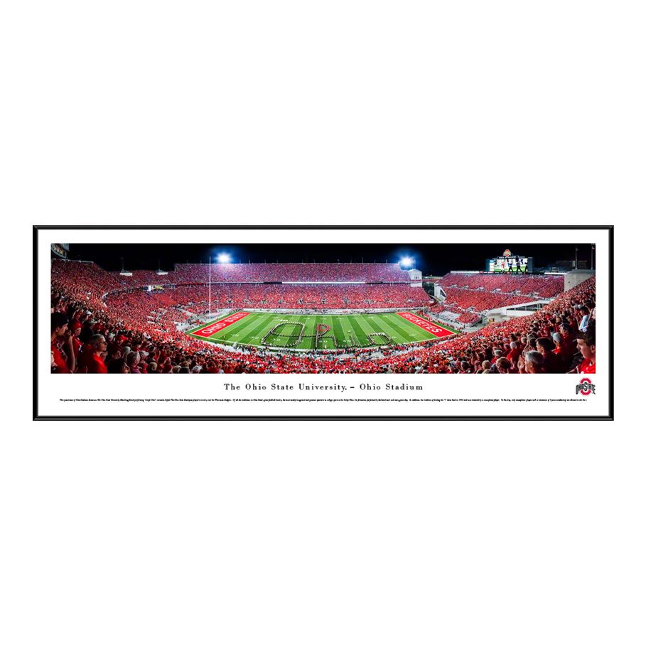 Ohio State "Script Ohio" at Ohio Stadium Standard Framed Panorama - Front View