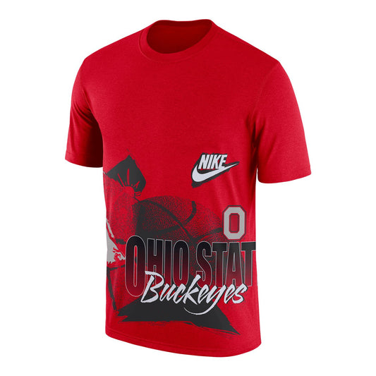 Ohio State Buckeyes Nike MX90 90's Hoop Red T-Shirt - Front View