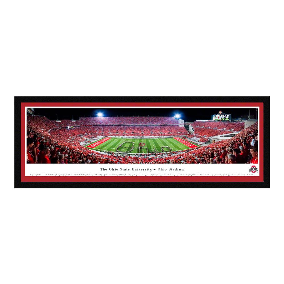 Ohio State "Script Ohio" at Ohio Stadium Select Framed Panorama - Front View