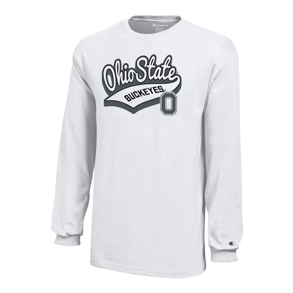  Youth Ohio State Buckeyes Banner Long Sleeve T-Shirt - Front View