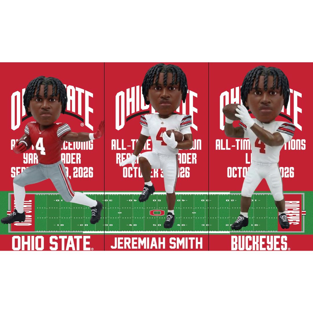 Ohio State Buckeyes #4 Jeremiah Smith All-Time Leader Bobblehead Set