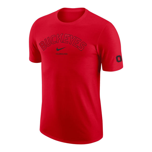Ohio State Buckeyes Nike Dri-FIT Buckeyes Red T-Shirt in Red - Front View