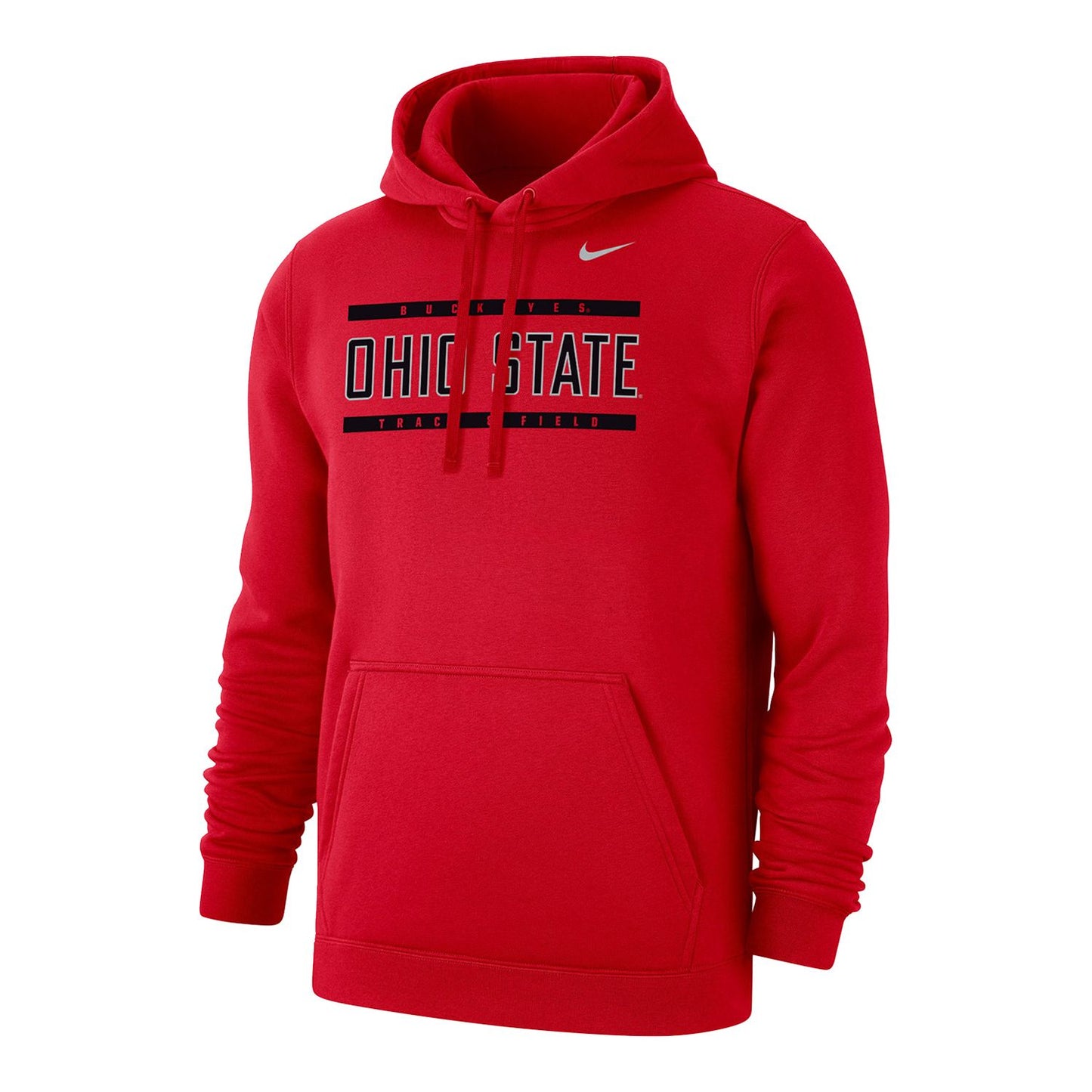 Ohio State Buckeyes Nike Track & Field Club Fleece Scarlet Hoodie - Front View