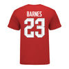 Ohio State Buckeyes #23 Cayla Barnes Student Athlete Women's Hockey T-Shirt In Scarlet - Back View