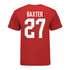 Ohio State Buckeyes #27 Jordan Baxter Student Athlete Women's Hockey T-Shirt In Scarlet - Back View