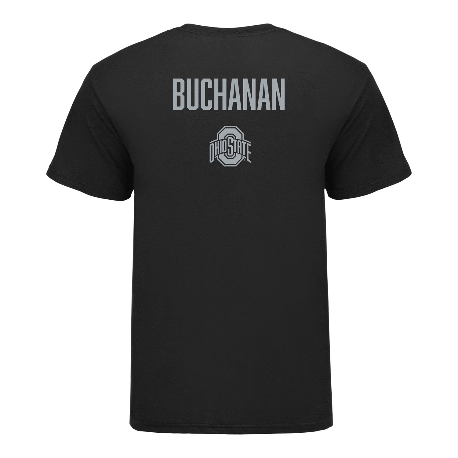 Ohio State Women's Gymnastics Samara Buchanan Student Athlete T-Shirt In Black - Back View