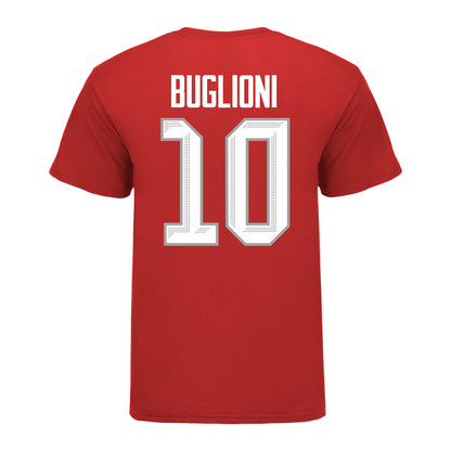 Ohio State Buckeyes #10 Jenna Buglioni Student Athlete Women's Hockey T-Shirt In Scarlet - Back View