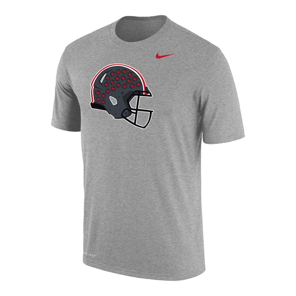 Ohio State Buckeyes Nike Football Helmet Gray T-Shirt - Front View