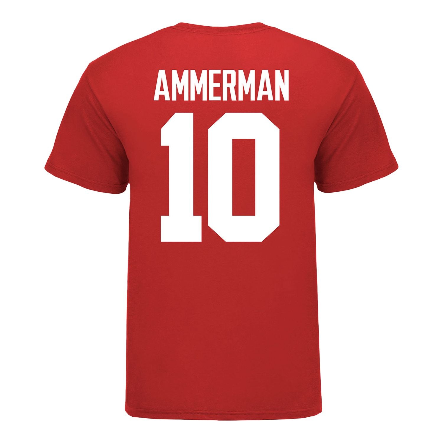 Ohio State Buckeyes Women's Lacrosse Student Athlete #10 Brynn Ammerman T-Shirt In Scarlet - Back View