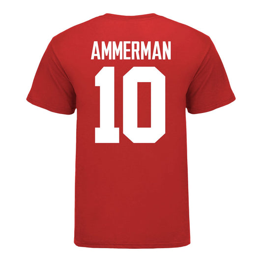 Ohio State Buckeyes Women's Lacrosse Student Athlete #10 Brynn Ammerman T-Shirt In Scarlet - Back View