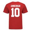 Ohio State Buckeyes Women's Lacrosse Student Athlete #10 Brynn Ammerman T-Shirt In Scarlet - Back View