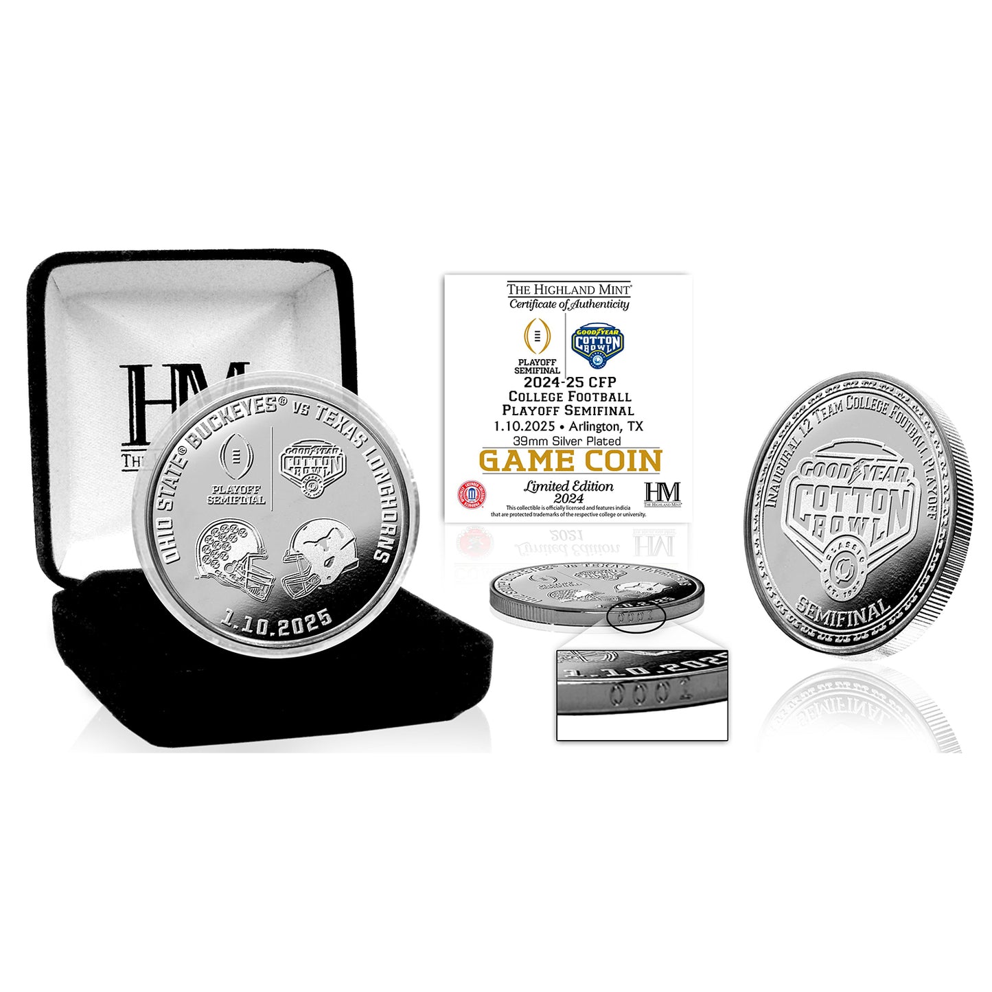 Ohio State Buckeyes Cotton Bowl Silver Coin - Front View