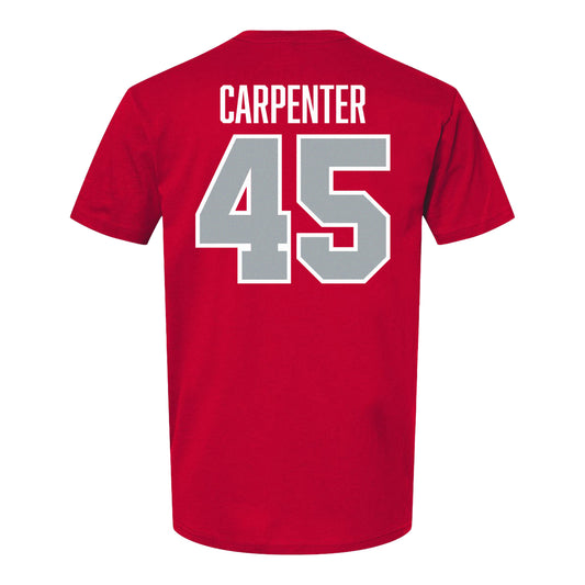 Ohio State Buckeyes Baseball Student Athlete T-Shirt #45 Will Carpenter - Back View