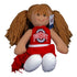 Ohio State Buckeye Cheerleader 14" Plush Doll wearing Scarlet - Front View