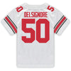 Ohio State Buckeyes Nike #50 Alec DelSignore Student Athlete White Football Jersey - Back View