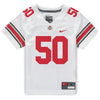 Ohio State Buckeyes Nike #50 Alec DelSignore Student Athlete White Football Jersey - Front View