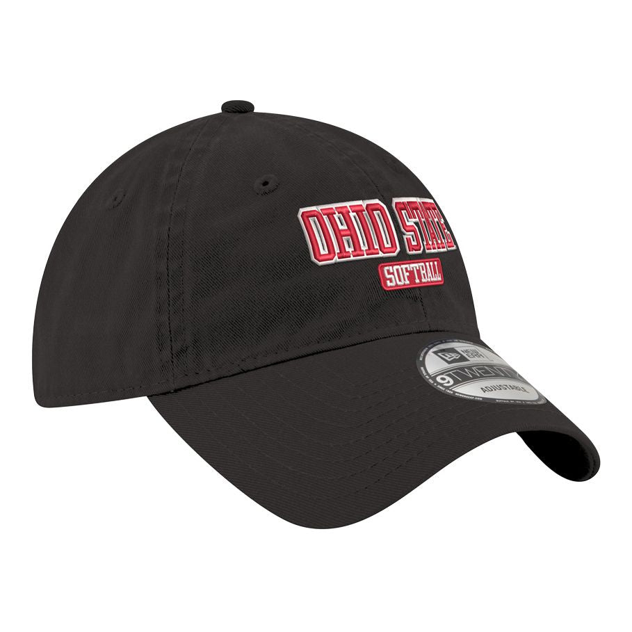 Ohio State Buckeyes Softball Black Adjustable Hat - Angled Right View