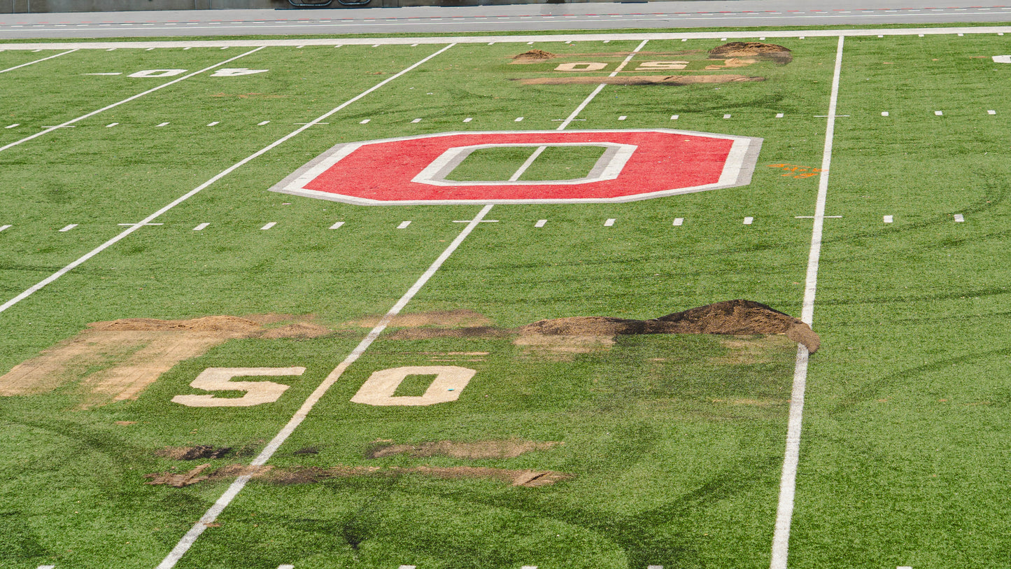 Ohio Stadium Official Block O 4'x10' ft Turf Cutout