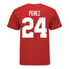 Ohio State Buckeyes Women's Lacrosse Student Athlete #24 Kiana Perez T-Shirt In Scarlet - Back View