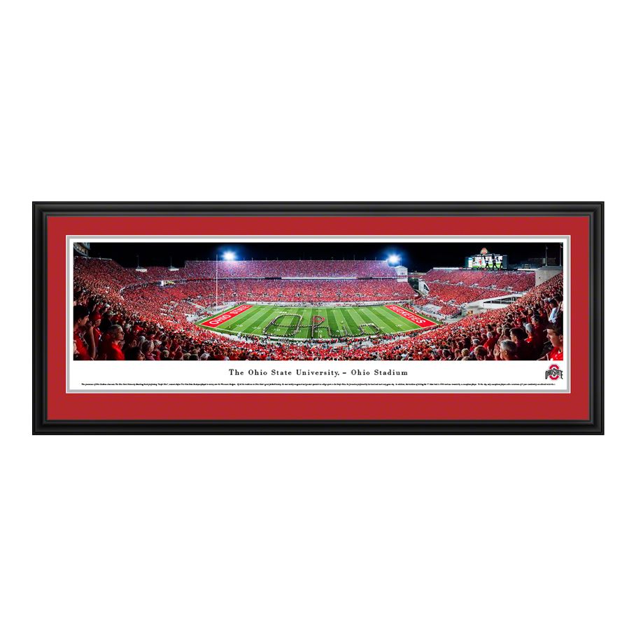 Ohio State "Script Ohio" at Ohio Stadium Deluxe Framed Panorama - Front View