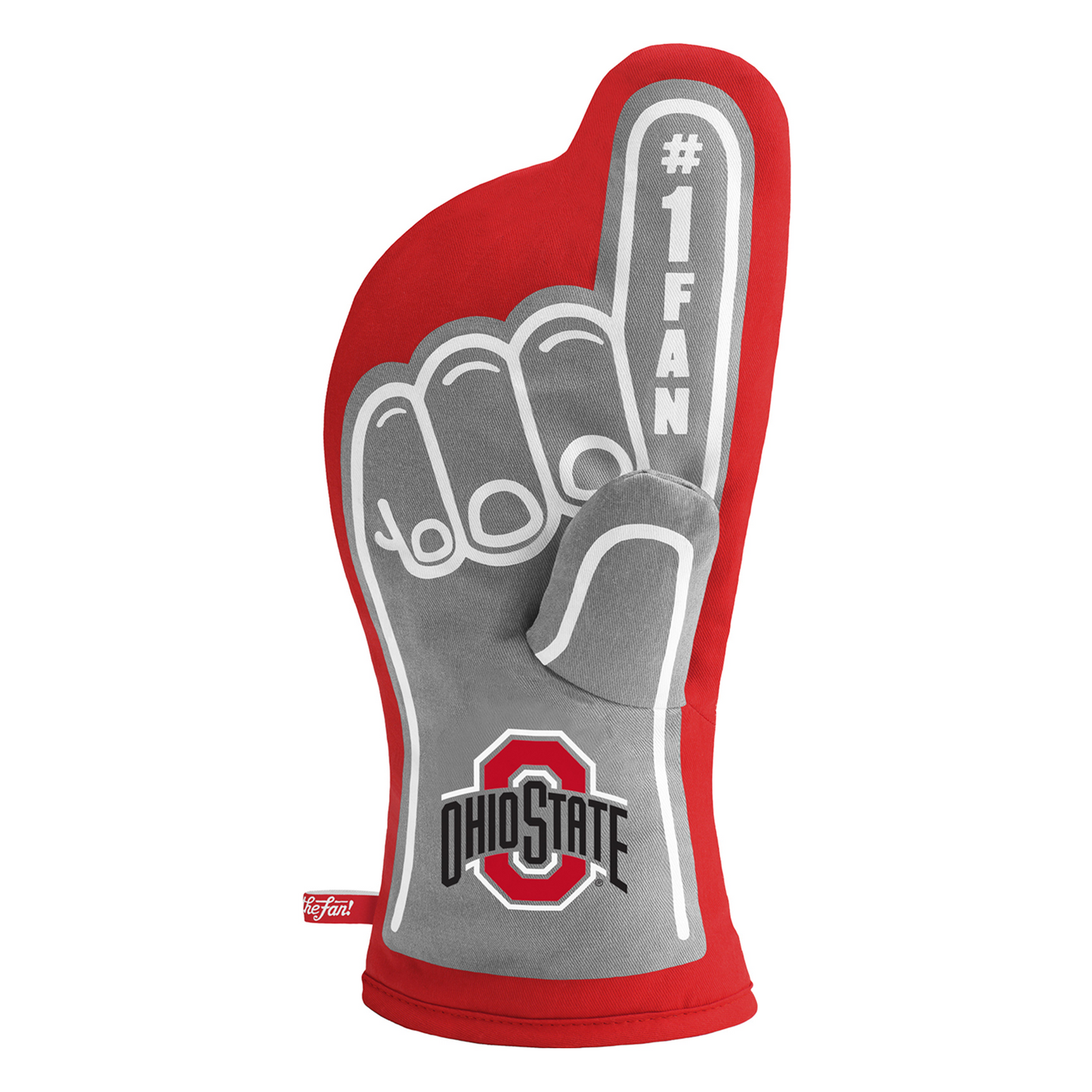Ohio State Buckeyes #1 Finger Oven Mitt In Grey - Front View