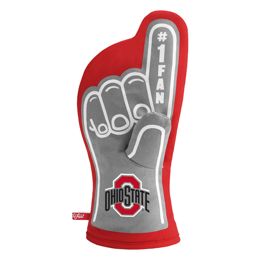 Ohio State Buckeyes #1 Finger Oven Mitt In Grey - Front View