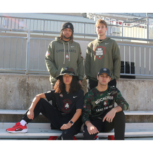 Ohio State Buckeyes Nike Our Honor Defend Lightweight Hoodie - Lifestyle Front View 3