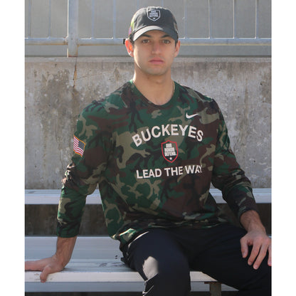 Ohio State Buckeyes Nike Our Honor Defend Camo Long Sleeve T-Shirt - Lifestyle Front View