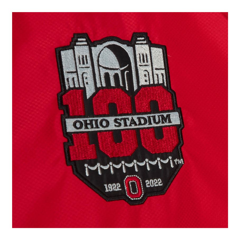 Ohio State Buckeyes Team Origins 100th Anorak Hooded Sweatshirt - Up Close Detail View