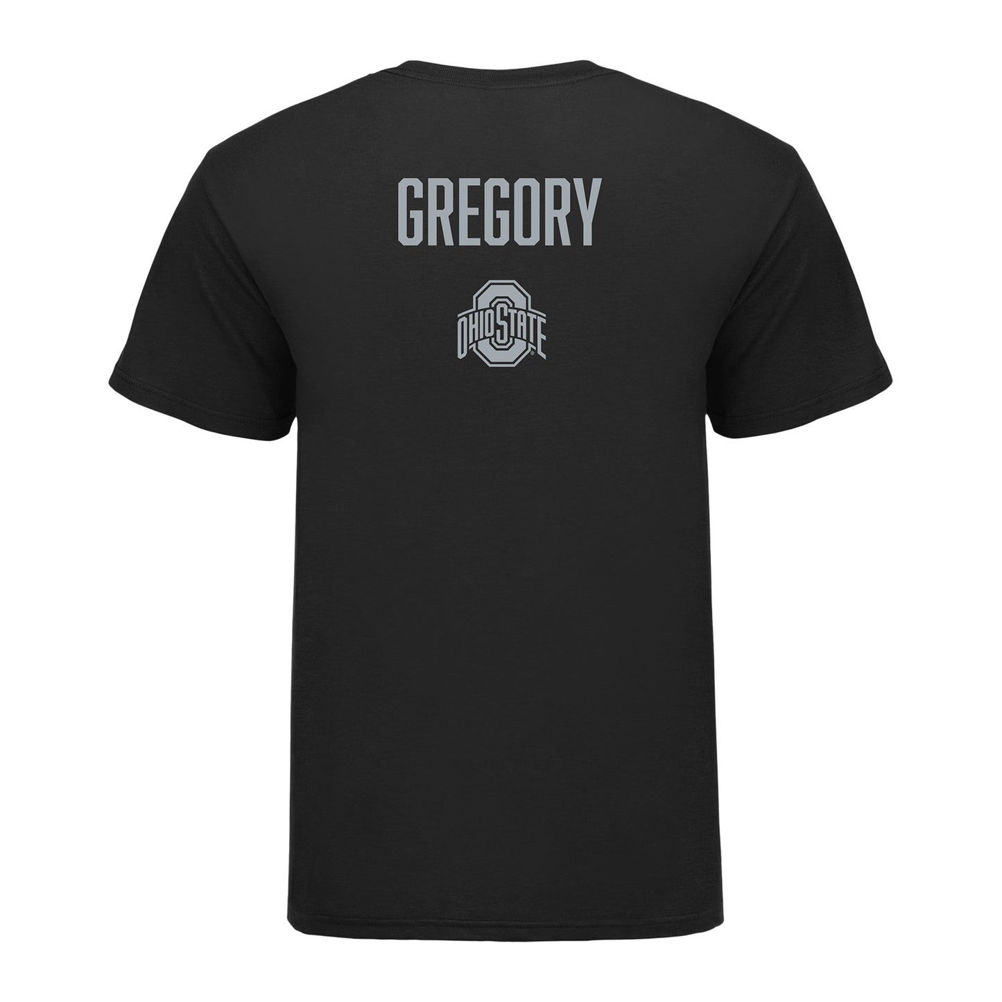 Ohio State Women's Gymnastics Mallory Gregory Student Athlete T-Shirt In Black - Back View