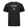 Ohio State Women's Gymnastics Mallory Gregory Student Athlete T-Shirt In Black - Back View