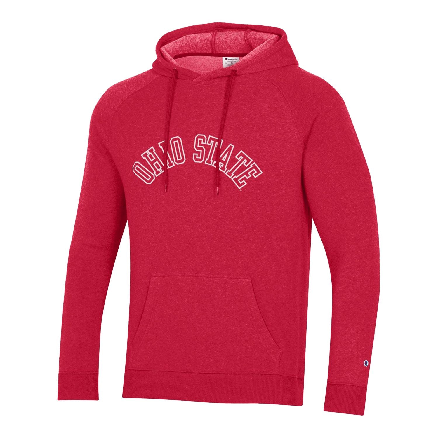 Ohio State Buckeyes Tri Fleece Arched Hooded Scarlet Sweatshirt - Front View