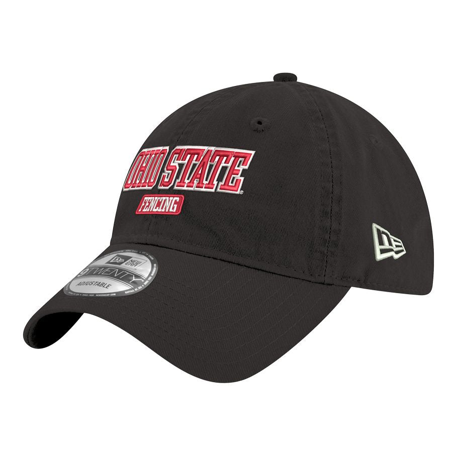 Ohio State Buckeyes Fencing Black Adjustable Hat - Angled Left View