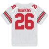 Ohio State Buckeyes Nike #26 Cedrick Hawkins Student Athlete White Football Jersey - In White - Back View