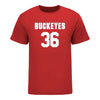 Ohio State Buckeyes Men's Lacrosse Student Athlete #36 Matt Mercer T-Shirt In Scarlet - Front View