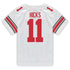 Ohio State Buckeyes Nike #11 C.J. Hicks Student Athlete White Football Jersey - In White - Back View