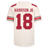 Ohio State Buckeyes Nike #18 Marvin Harrison Jr. Student Athlete White Football Jersey - In White - Back View