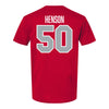 Ohio State Buckeyes Baseball Student Athlete T-Shirt #50 Will Henson - Back View